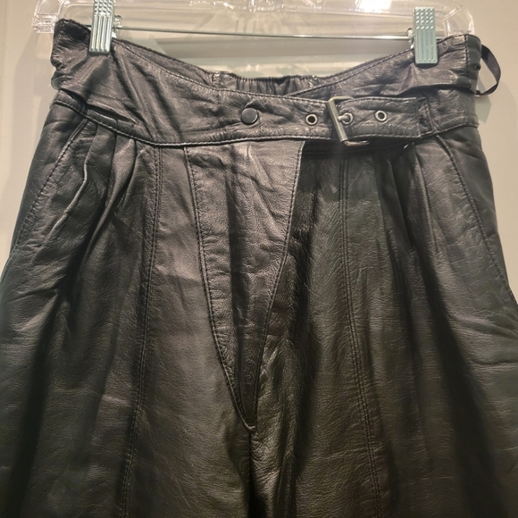 VINTAGE CAYENNE LEATHER HIGH RISE PANTS - Picture 7 of 11